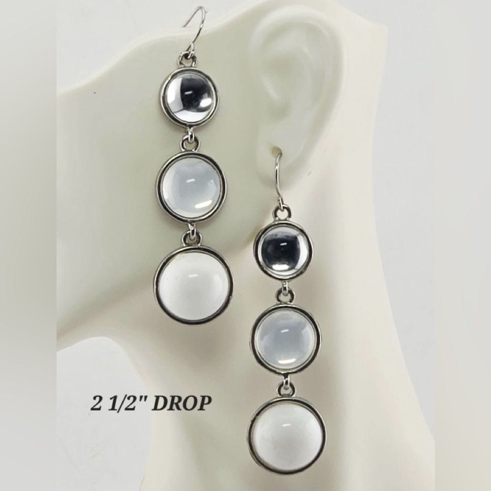 Triple Silver Dangle Earrings